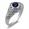 0.93ct.tw. Diamond And Sapphire Ring Center Sapphire 0.64ct. 14KW DKR002847